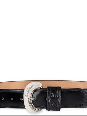 Sam Edelman Black Leather Crescent Buckle Belt Size Small